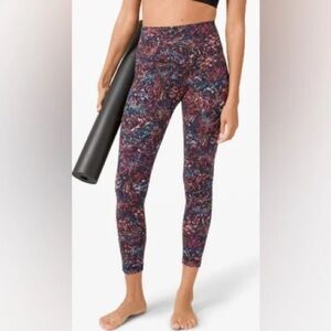 Lululemon Align Crop Leggings Size 4 High Rise Multicolor Print Nulu Yoga